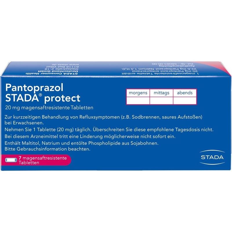 PANTOPRAZOL STADA protect 20 mg magensaftres.Tabl.