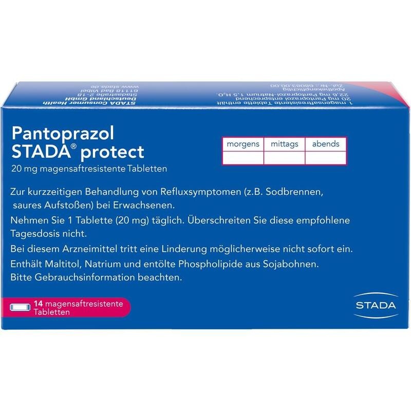 PANTOPRAZOL STADA protect 20 mg magensaftres.Tabl.